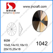 Machine Cut Rivoli Oval Shape Mirror Glass Stone for Jewelry Accessories